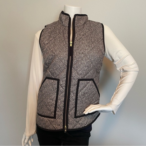 J. CREW- Herringbone Puffer Vest Size XS - Picture 1 of 10